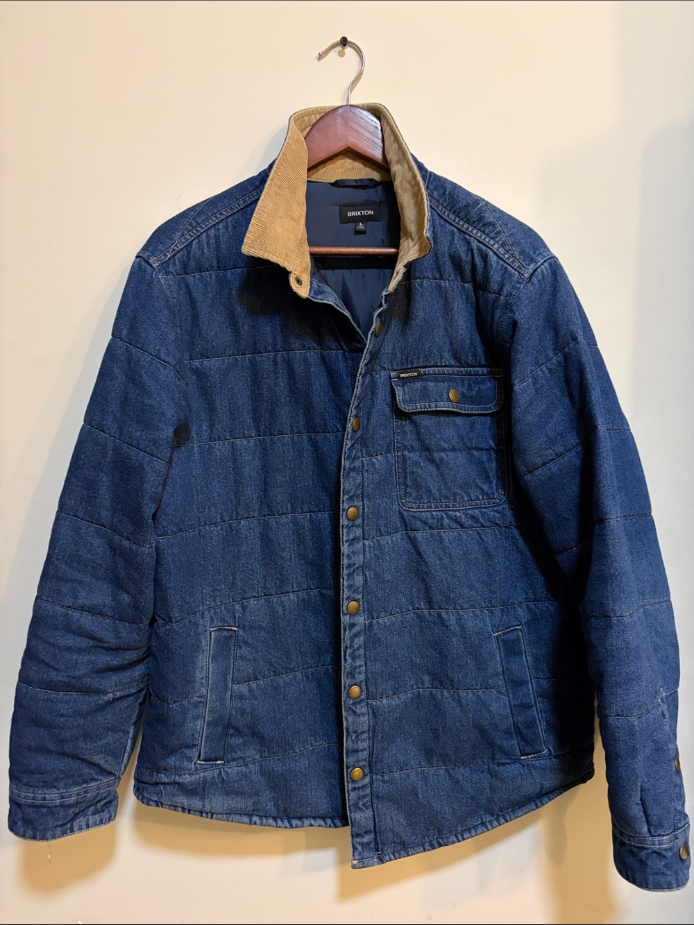 Brixton Denim Quilted Jacket Mens Large – Corduroy Collar